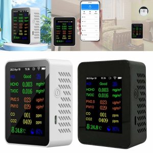 Analyzers | 12 In 1 Air Quality Monitor PM2.5 PM10 CO CO2 TVOC HCHO AQI Tester for Indoor Measurement & Analysis Analyzers