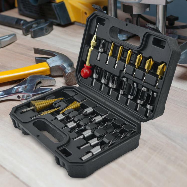 Drill Bit & Screwdriver | 26pcs Drill Bits Set Step Drill Bit Automatic Center Punch Chamfer Drill Bit Drill Bit & Screwdriver Drill Bit & Screwdriver