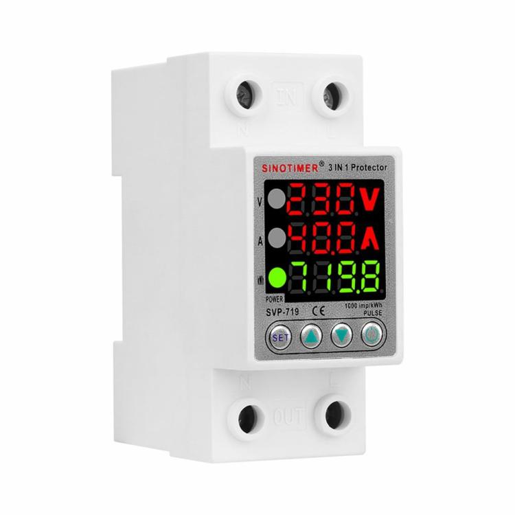 Electrical Instruments | 220V 40/63A Adjustable Over Under Voltage Protective Relay Din Rail Energy Meter Electrical Instruments Electrical Instruments