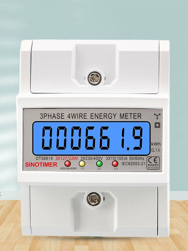 Electrical Instruments | 3 Phase 4 Wires Electric Energy Meter 100A Energy Consumption Monitor for Indoor Electrical Instruments Electrical Instruments