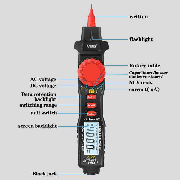 Electrical Instruments | A3004 Pen Type Digital Multimeter LCD 4000 Counts Auto Range Tester Electrical Instruments Electrical Instruments