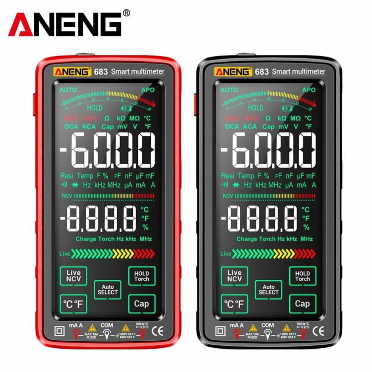 Electrical Instruments | Smart Digital Multimeter 6000 Counts Touch Screen Ammeter Tester Measuring Tools Electrical Instruments Black/Red