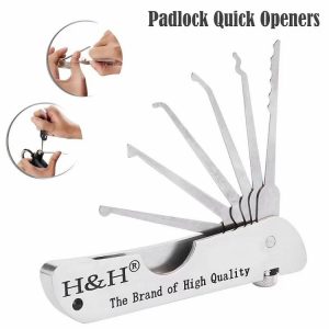 Lock Supplies | 7 In 1 Portable Stainless Steel Repair Tool, High Quality Folding Lock Pick Set, Locksmith Tool, Small Practice Picking Locksmith Tool For Home Hand Tools Lock Supplies