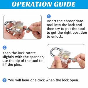 Lock Supplies | Unlock Locksmith Practice Lock Pick Set Key Extractor Padlock Lockpick Tool Hand Tools Lock Supplies