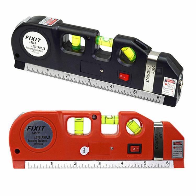 Measuring & Gauging | Cross Horizon Vertical Line 8ft Measure Tape Angle Infrared Level Ruler Tools Measurement & Analysis Black/Red