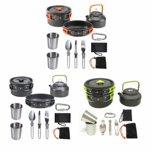 Other Hand Tools | Camping Cooking Set Aluminum Ultralight Picnic Tableware Camping Hiking Supplies Hand Tools Orange/Green/Black