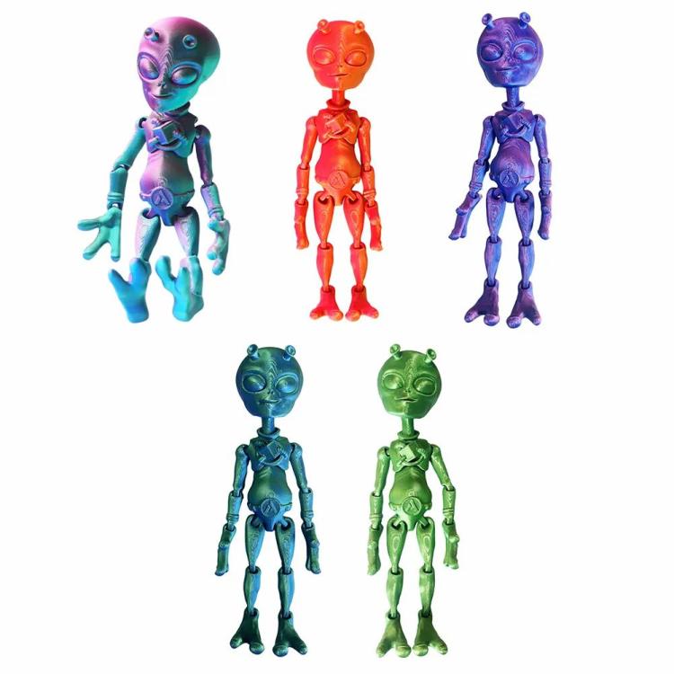 Other Tools | 3D Printed Alien Flexible Toy 20CM Freely Activated Joint Model Desktop Ornament Other Tools Multicolored/Orange/Purple/Blue/Green