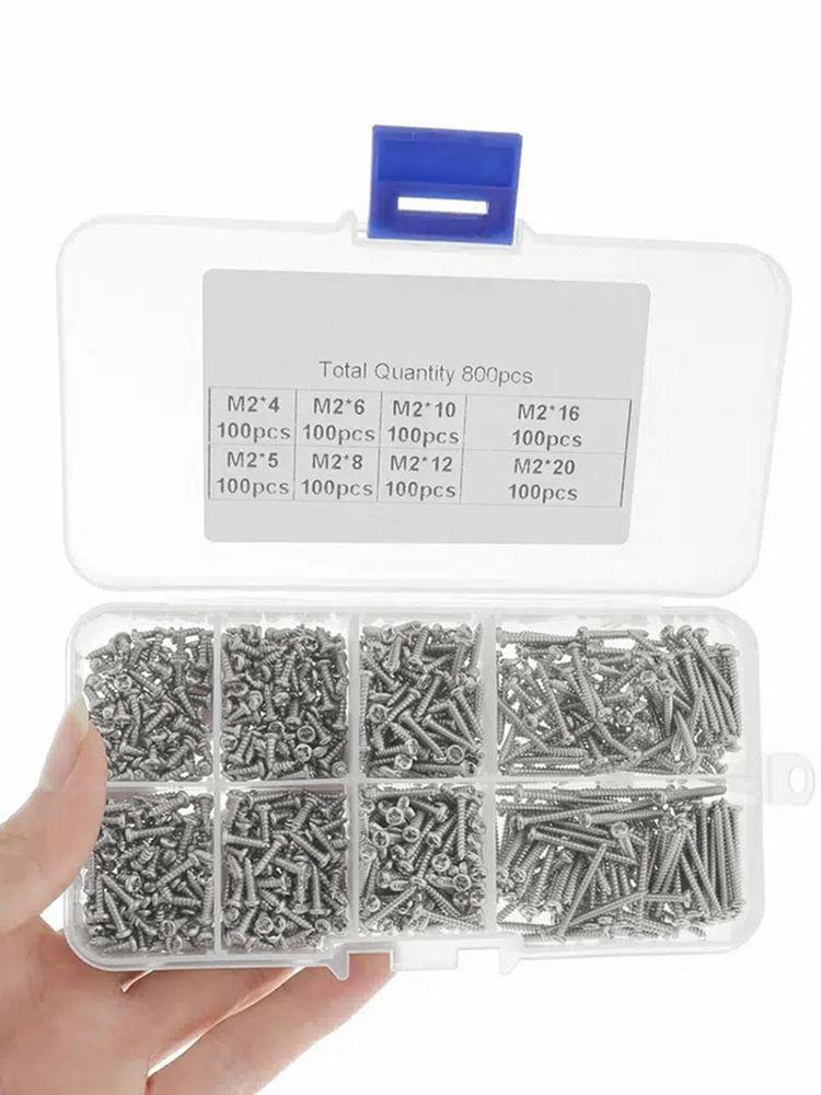 Other Tools | 800PCS M2 Self Tapping Screw Assortment Cross Flat Head for Connection Fixation Other Tools Other Tools