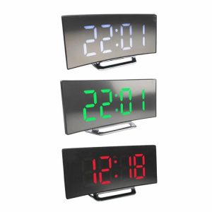 Other Tools | Intelligent Curved Electronic Clock ABS Mute Alarm Clock Bedroom Home Decoration Other Tools Green/White/Red