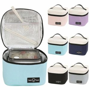 Other Tools | Portable Lunch Bag Insulated Food Bento Box Thermal Lunch Bag for Office Picnic Other Tools Black/Blue/Grey/Light Blue/Pink/Purple