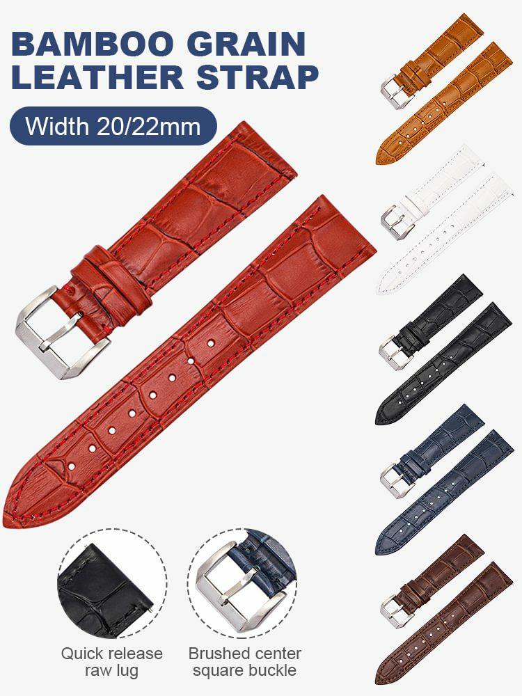 Other Tools | Top-Grain Leather Fashion Watch Belt Breathable Modern Watch Strap for Men Women Other Tools Dark Brown/White