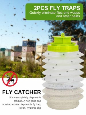 Planting & Protective Gears | Fly Trap Foldable Bee Catcher Jar Hanging Bee Trap for Garden Horse Barn Ranches Garden Tools Planting & Protective Gears