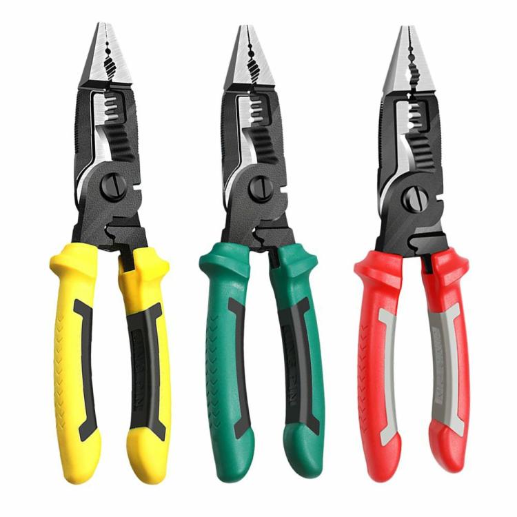 Pliers & Hammer | Multifunction Electric Pliers Long Nose Electrician Wire Stripping Cutter Hand Tools Green/Red