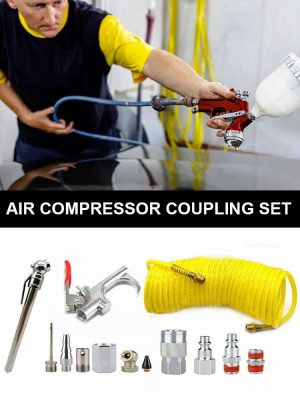 Power Tool Sets | 20pcs 25 FT Recoil Air Compressor Hose Set Corrosion-Resistant Air Accessory Kit Power Tools Power Tool Sets