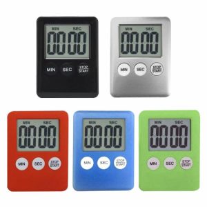 Timers & Counters | LCD Digital Kitchen Timer Digital Stopwatch Timer Ultra Thin Kitchen Accessories Measurement & Analysis Black