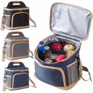 Tool Bags | Picnic Cooler Bag w/ Strap Insulated Thermal Bag Lunch Picnic Bag for Food Drink Tool Bags Black/Grey/Navy Blue