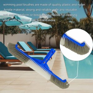 Cleaning Tools | 17inch Pool Brush Head with Curved Ends Swimming Pool Scrub Brushes with EZ Clip Cleaning Tools Cleaning Tools