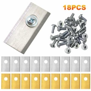 Parts & Accessories | 18Pcs Blades Replacement Lawn Mower Parts Mower Cutter Blade for Worx Landroid Garden Tools Gold/Silver