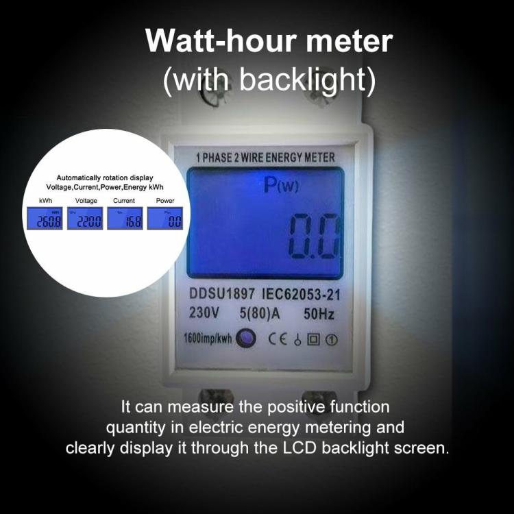 Electrical Instruments | Digital Energy Meter AC 230V Electrical Load Analyzer 5-80A for Home Or Business Electrical Instruments Electrical Instruments